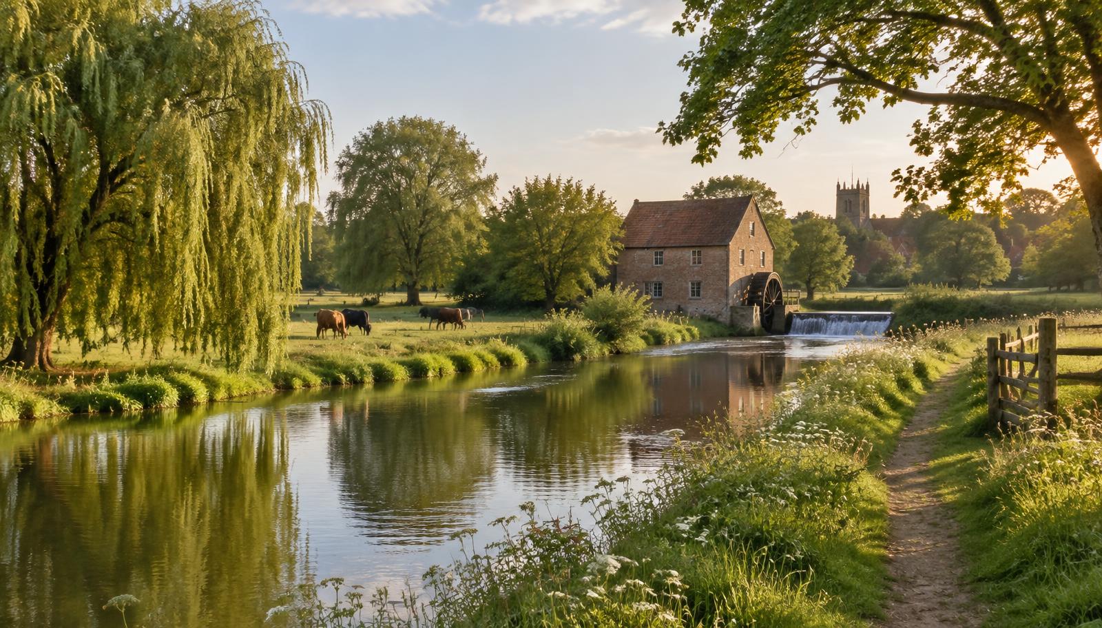 Artist's impression of the River Stour and water meadows near Sudbury